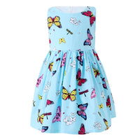 1 x Brand New SMILING PINKER Girls Dress Cotton Butterfly Strap Dress Summer Party Dresses 2-3 Years, Blue  - RRP €18.14