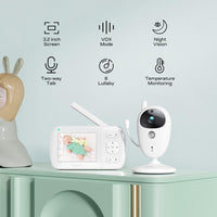 1 x RAW Customer Returns YOTON 3.5 Baby Monitor with Camera, 720P 1200mah Battery Baby Monitor Video, Baby Monitor with Audio and Infrared Night Vision, VOX Mode, Two-Way Talk, Temperature Sensor, Feeding Reminder, Lullabies - RRP €59.99