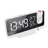 1 x RAW Customer Returns Alarm clock with projection radio alarm clock, digital projection alarm clock with USB port, 7.5 inch mirror LED display, snooze dual alarm, FM radio, 4 display brightness with automatic dimming function white . - RRP €29.9