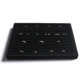 1 x RAW Customer Returns Frebeauty Stackable Velvet Jewelry Organizer Trays for Drawers Inserts Jewelry Storage Display Cases Stud Earrings Bracelets Necklaces Rings Accessories Trays for Women Set of 4, Black  - RRP €37.3