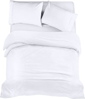 1 x RAW Customer Returns Utopia Bedding - Duvet Cover Bed 150, Fitted Sheet 150x200 and Pillowcases 50x75cm - Duvet Cover Bed 150 - Soft Brushed Microfiber Bedding Set White  - RRP €24.54