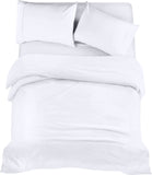 1 x RAW Customer Returns Utopia Bedding - Duvet Cover Bed 150, Fitted Sheet 150x200 and Pillowcases 50x75cm - Duvet Cover Bed 150 - Soft Brushed Microfiber Bedding Set White  - RRP €24.54