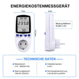 1 x RAW Customer Returns Electricity meter for balcony power plant, electricity meter for socket, power meter for the socket, mini PV system, mini solar system, power consumption meter with overload protection Maximum power 3680W 16A - RRP €26.99