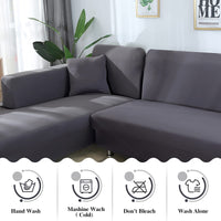 1 x RAW Customer Returns Jaotto Sofa Covers Sofa Cover Elastic Spandex Stretch Sofa Covers Couch Cover for L-Shaped Sofa Universal Washable Sofa Cover 2-Seater Anti-Slip 2 Seater 2 Seater, Gray  - RRP €54.44