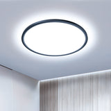 1 x RAW Customer Returns OTREN LED Ceiling Light Ceiling Lamp Flat Round 6500K Bathroom for Kitchen Living Room Hallway, 30CM 36W, Black - RRP €20.45