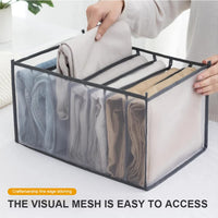 5 x Brand New Pack Wardrobe Clothes Drawer Organizer Foldable Clothes Drawer Organizer Mesh Clothing Storage Boxes for Jeans Sweater Shirts Pullover Pants Leggings T-Shirt Gray - RRP €102.0