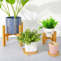 1 x RAW Customer Returns Happyyami Wooden Plant Supports Modern Century Indoor Plants Flower Houseplant Corner Plants Flower Pot Decor 3 Pack - RRP €20.4