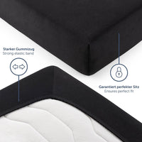 1 x RAW Customer Returns Blumtal Basics fitted sheet 140x200cm jersey in a set of 2 - fitted sheet 140x200cm cotton - OEKO-TEX certified bed sheet 140x200 cotton - fitted sheet 140x200 cm - sheet - black - RRP €25.2