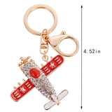 2 x Brand New Shining crown airplane rhinestones keychains for women sparkling alloy bag purse decoration pendant charm car keychain cute bag accessories red  - RRP €55.2