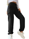 1 x RAW Customer Returns GORGLITTER Cargo Pants Women Cargo Pants Classics Cargo Pants Wide Pants Capri Long Pants Streatwear with Flap Pockets Black L - RRP €16.72