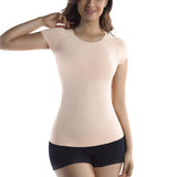 5 x Brand New  MD Women s Viscose T-Shirt Round Neck Casual Slim Fit Tank Top Tank Top Short Sleeve Undershirt Comfort Shapewear NudeXXXL - RRP €138.0