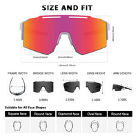 1 x RAW Customer Returns Eninedeuisou Sunglasses Cycling Glasses for Men Women UV 400 Protection Safety Glasses MTB Sports Glasses for Outdoor Sports Cycling Driving Running Golf Baseball White Red  - RRP €28.22