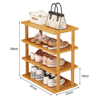 1 x RAW Customer Returns TAZZOR shoe rack bamboo, 4-layer shoe cabinet, 47cm shoe rack standing shelf shoe stand for entrance, hallway, bathroom, living room, hallway - RRP €27.82