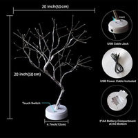 1 x RAW Customer Returns XhuangTech Table Bonsai Tree Light with 108 LED Copper Wire String Lights, Battery USB Powered Artificial Tree Lamp for Bedroom Desk Christmas Party Warm White  - RRP €19.3