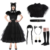 1 x RAW Customer Returns Rave party black dress girls women, Halloween costume, carnival costume outfits, fancy dress costumes women. - RRP €32.26