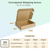 1 x RAW Customer Returns HORLIMER 21.4 x 14.7 x 4.8cm Cardboard Boxes with Lid for Package Shipping, 25 Pack, Kraft Paper Boxes for Gift or Packaging, Brown - RRP €24.99