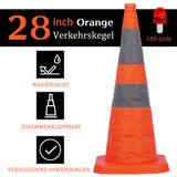 1 x RAW Customer Returns Foldable traffic cone warning cone traffic cone foldable pylon safety cone multi-purpose pop-up reflective safety cone 1.28in with weighted base  - RRP €26.68