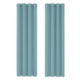 1 x RAW Customer Returns Deconovo Interior Blackout Curtains 2 Pieces 214 CM Height, Thermal Insulated Curtains with Eyelets for Modern Living Room, 132x214 CM Width x Height , Light Blue - RRP €49.95