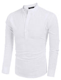 1 x RAW Customer Returns COOFANDY Linen Shirt Men Long Sleeve White Shirt Men Cotton Long Sleeve Shirt Men White L - RRP €35.98