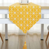 1 x RAW Customer Returns Bestenrose supply table runner tablecloth decoration 2 sides cotton linen classic table linen mat for dining room party holiday decoration yellow, 32 210cm  - RRP €9.97