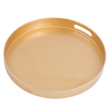 5 x Brand New JANERIW Serving Tray With Handles,Plastic Decorative Tray Round,Tray Serving Tray For Breakfast,Tea Coffee Serving Tray For Kitchen Decorative Tray,Reusable Gold  - RRP €85.45