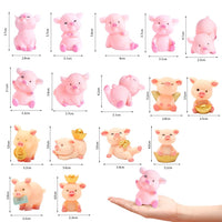 1 x Brand New RANJIMA Little Lucky Pigs, 16 Pieces Lucky Pig Figures Pink Mini Pig Resin Ornaments, Lucky Pig Lucky Charm for DIY Craft Cake Decoration Table Decoration Child Birthday Party - RRP €11.08