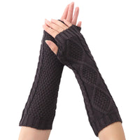 1 x Brand New QZMVER Women s Fingerless Winter Knitted Gloves, Women s Winter Arm Warmers, Warm Pure Acrylic Long Fingerless Gloves for Women, Fingerless Arm Warmers, Women s Winter Knitted Gloves-brown. - RRP €14.11