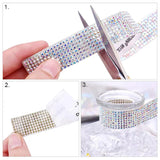 14 x Brand New Qiwenr Self-Adhesive Crystal Rhinestone Diamond DIY Decoration Sticker Rhinestone Ribbon with 2 mm Rhinestones for Crafts Car Phone Christmas Decoration AB Color, 8 Drill Rows 1.7 cm Width  - RRP €124.18