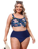 1 x RAW Customer Returns Hanna Nikole Bikini Women Sets Plus Size Push Up Bikini Sets High Waist Swimsuits Yellow Flower 46 - RRP €49.99