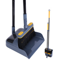 1 x RAW Customer Returns JEHONN broom and dustpan set with long handle, 180 degree rotatable sweeper and dustpan combo for home, office, lobby sweeping - RRP €21.08