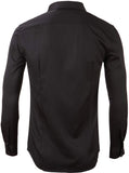 1 x RAW Customer Returns INFLATION Men s Shirt Made of Bamboo Fiber, Environmentally Friendly, Elastic, Slim Fit for Leisure, Business, Wedding, Pure Color Shirt, Long Sleeve, DE XL Label 43 , Black - RRP €28.99