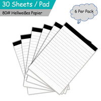 1 x Brand New Nichela A6 notepads 30 pages thick bright white paper notepad pack of 8 lined pages notebook with 17 lines suitable for travel, school, business, memos and meetings - RRP €14.11