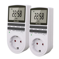 1 x RAW Customer Returns Awootsv Digital Timer Socket with LCD Display 10 Configurable Burglar-Proof Random Function Indoor Plug in Electric Timer for Light and Household Appliances, 3680W 2 Pack  - RRP €22.18