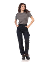 1 x RAW Customer Returns DINOZAVR Fortum work trousers women - workwear women construction site - cargo trousers women with Cordura - black 36 - RRP €39.31