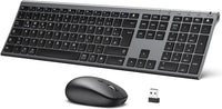 1 x RAW Customer Returns iClever Bluetooth Keyboard and Mouse, Rechargeable Dual Mode Bluetooth 4.2 2.4G Wireless Keyboard Mouse Set, Extremely Thin Multi-Functional for Mac, Android, Windows - RRP €50.41