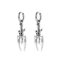 1 x Brand New W WEILIRIAN Gothic Skeleton Hoop Earrings Punk Hanging Bat Earrings Silver Sword Earrings Skull Earrings Cosplay Party Halloween Earrings Jewelry Women Girls Gifts - RRP €8.81