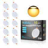 1 x RAW Customer Returns Yafido LED recessed spotlight 230V dimmable 5W 65-82mm, IP44 LED spots 3000K warm white ceiling spots for bathroom kitchen living room with LED driver, set of 10 - RRP €43.99