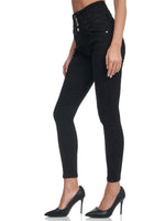 1 x RAW Customer Returns Elara Damen Jeans Stretch Skinny High Waist Chunkyrayan EL60 Schwarz-42 XL P - RRP €29.04