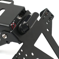 1 x RAW Customer Returns Motorcycle license plate holder, adjustable license holder with license plate lighting, compatible with most common motorcycle models - RRP €32.99