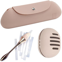 1 x RAW Customer Returns Makeup Brush Holder Makeup Brush Travel Makeup Bag Silicone Portable Portable Travel Case for Brush Suitable for Travel Khaki - RRP €32.4