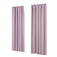 1 x RAW Customer Returns Deconovo opaque curtain with ruffle tape, noise protection, cold protection, 260 x 140 cm height x width , light pink, set of 2 - RRP €44.49