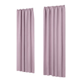 1 x RAW Customer Returns Deconovo opaque curtain with ruffle tape, noise protection, cold protection, 260 x 140 cm height x width , light pink, set of 2 - RRP €44.49