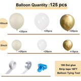 21 x Brand New QIUQI Beige Balloon Garland Kit, 125pcs White, Gold, Beige Balloons for Girls, Birthday Parties, First Communion Balloons, Weddings, Baby Showers, Anniversaries - RRP €263.13