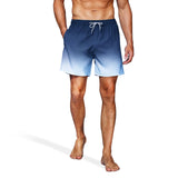 1 x RAW Customer Returns HMIYA Men s Swimming Trunks 2 in 1 Swimming Shorts Quick-Drying Short Board Shorts with Compression and Zip Pockets Gradient Navy Blue L  - RRP €25.4