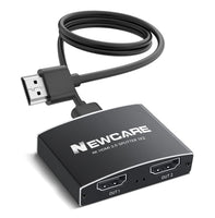 1 x RAW Customer Returns 4K 60Hz HDMI2.0b Splitter Aluminum with 1.2M HDMI Cable ,NEWCARE HDMI Splitter 1 in 2 Out Duplicate Mirror ,Splitter for Dual Monitors Support HDCP2.2,1080P 120hz, 3D, Full HD TV Xbox PS5 - RRP €24.19