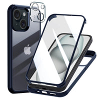 1 x RAW Customer Returns Leedia 360 Degree Case Compatible with iPhone 15 Case 2 Camera Protection Full Body Built-in Glass Screen Protector iPhone 15 Protective Case Transparent Clear Cell Phone Case for iPhone 15 6.1 Blue - RRP €20.16