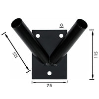 1 x RAW Customer Returns Flag holder flagpole holder flag wall holder flagpole flag flag double holder black - RRP €13.48