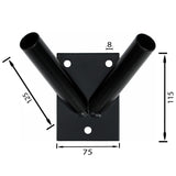 1 x RAW Customer Returns Flag holder flagpole holder flag wall holder flagpole flag flag double holder black - RRP €13.48