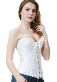 1 x RAW Customer Returns Everbellus Women s Jacquard Overbust Corset Top for Thick Slimming Half Breast Corsage White Large - RRP €22.22