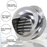 1 x RAW Customer Returns Weather protection grille 120 mm stainless steel ventilation grille weather protection slats round insect net exhaust grille supply air exhaust grille ventilation garage kitchen bathroom wall air hood - RRP €15.95